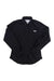 The Columbia Womens PFG Tamiami II Long Sleeve Shirt, a black button-up fishing shirt with a collar and logo patch on the upper left chest, is moisture wicking and shown laid flat on a white background.