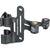 The Topeak Tri-BackUp Air Station Mini Pump securely holds a CO2 inflator and 16g cartridge, with mounting holes and a threaded port for quick access—ideal for attaching mini pumps or cycling gear to your bike.