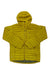 Men's yellow hooded puffer jacket with full-zip and quilted baffles; Rab logo on chest.