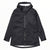 Women's black hooded zip jacket with chest pockets and adjustable cuffs