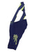 Womens cycling bib short in navy with lime accents and NO PARIS graphic on leg