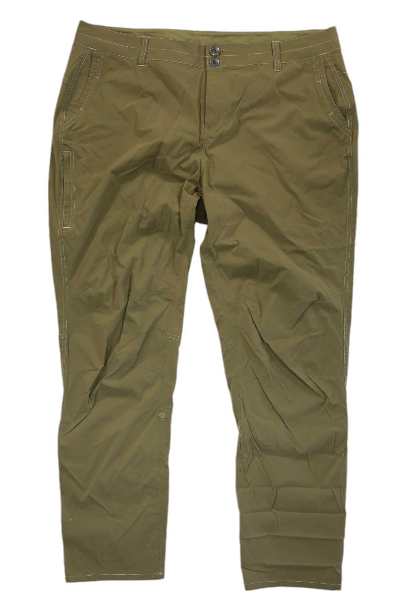 Women’s desert khaki cargo pants with button closure and side pockets