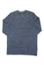 Men's blue heather merino long-sleeve pocket tee, laid flat, crew neck