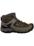 KEEN Targhee III waterproof boots with olive upper, black heel, and plum accents