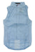 The Rapha Classic Gilet II is a light blue sleeveless cycling vest with a front zipper, high collar, zippered chest pocket, packable design, extended back hem, and lightweight wind- and water-resistant construction.