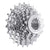 The SRAM PG-950 Cassette - 9 Speed is a shiny silver, lightweight component with multiple sprockets and a central lockring, designed for rear wheel hubs to provide precise shifting in 9-speed drivetrains.