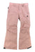 The Burton Girls Sweetart Pant in light pink features front pockets, belt loops, a black mountain logo, reinforced cuffs, adjustable waistband tabs, waterproof insulation, and the Room-to-Grow system for lasting wear.
