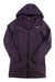 The North Face Womens Tamburello Parka, a long, dark purple quilted coat with Heatseeker insulation and front zipper, is shown laid flat on a white background.