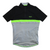 Men's cycling jersey, black with neon green band and light gray panels