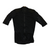 Men's black cycling jersey, full-zip front, short sleeves with diagonal sleeve logo.