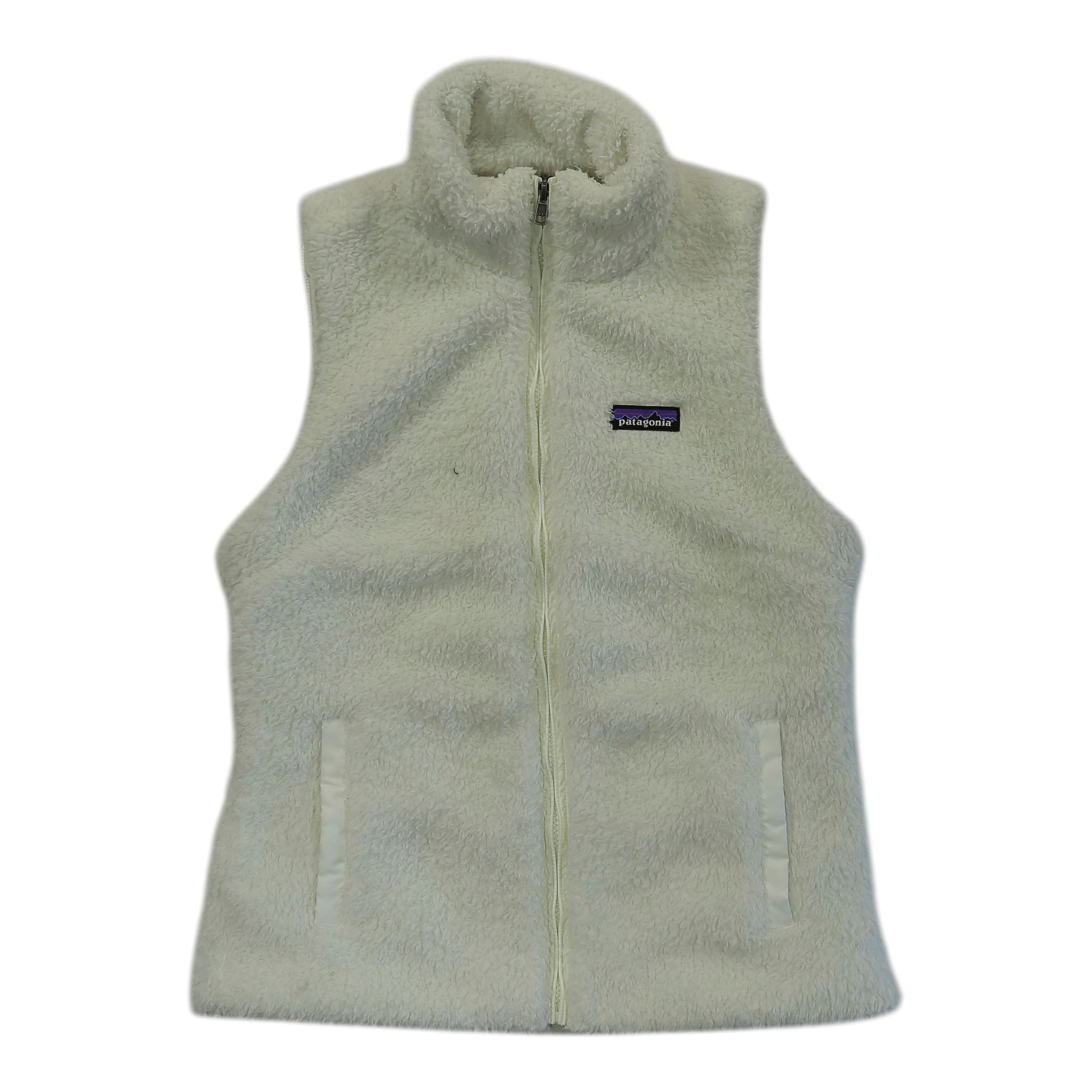 Women’s insulated hooded fleece vest, light gray, full-zip sleeveless with front pockets