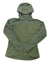 The Fjallraven Womens Abisko Midsummer Jacket is a lightweight, olive-green trekking jacket with a front zipper, long sleeves, and a small chest pocket, displayed flat on a white background.