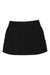 The Free Fly Womens Pull-On Breeze Skirt is a plain black travel skirt for women featuring an elastic waistband and bamboo-lined pockets, shown on a white background.