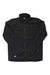 The Helly Hansen Mens Manchester 2.0 Softshell Jacket is a black, water-repellent jacket with long sleeves, a high collar, two side zip pockets, a logo on the bottom left hem, and a sleek design—ideal for hiking or daily wear.