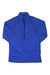Men's vivid blue quarter-zip pullover with stand collar and zip front
