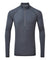 The Artilect Mens Boulder 125 1/4 Zip Top is an ultralight, dark gray long sleeve multisport shirt with a high collar and half-zip front, shown on a plain white background.