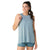 Women’s merino sport high-neck tank, sleeveless, light blue, curved hem