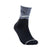 Zoic 8-inch crew sock, dark charcoal with light gray cuff stripe and arch logo