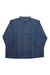 The Royal Robbins Men's Desert Pucker Dry LS Shirt in blue, with a collar, front pocket, and buttoned cuffs, is laid flat on a white background. It features quick-drying thermoregulation for all-day comfort.