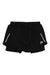 The Adidas Mens Designed 4 Run 2In1 Short features black fabric, an elastic waistband, white reflective stripes, a logo on the left leg, and a layered 2-in-1 design with a slightly flared outer layer for comfort and style.