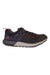Men's low hiking shoe in black-brown suede with lace-up, side strap, and orange stitch