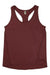 The Black Diamond Women's Mobility Tank is a maroon, sleeveless top with a racerback design, made from smooth, quick-drying fabric—ideal for bouldering—shown laid flat on a white background.