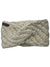 Chunky cream cable-knit ear warmer with brand patch on side