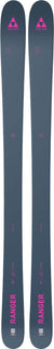 Fischer Ranger women's skis in dark gray with pink logos, shown as a pair