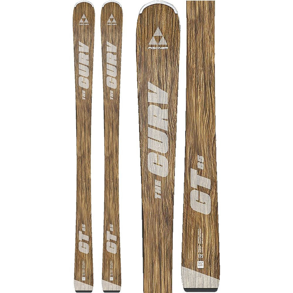 Fischer The Curv GT 85 ski set in brown with white graphic tops