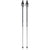 Pair of ski poles with black grips, gray/white shafts, and baskets