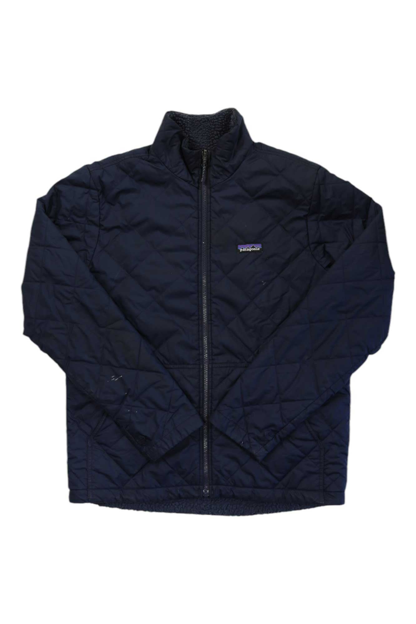 The Men's Lone Mountain 3-in-1 Jacket in navy blue features a front zipper, long sleeves, and a small logo patch on the left chest, displayed flat on a white background.
