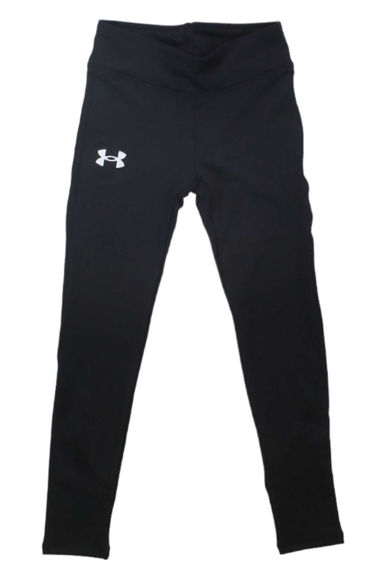 Girls' cozy black leggings with white Under Armour logo