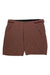 The Zoic Womens Navaeh 7 Short is a brown cycling short featuring two front zippered pockets, button and zip closure, adjustable waist tabs, and a packable design for easy travel.