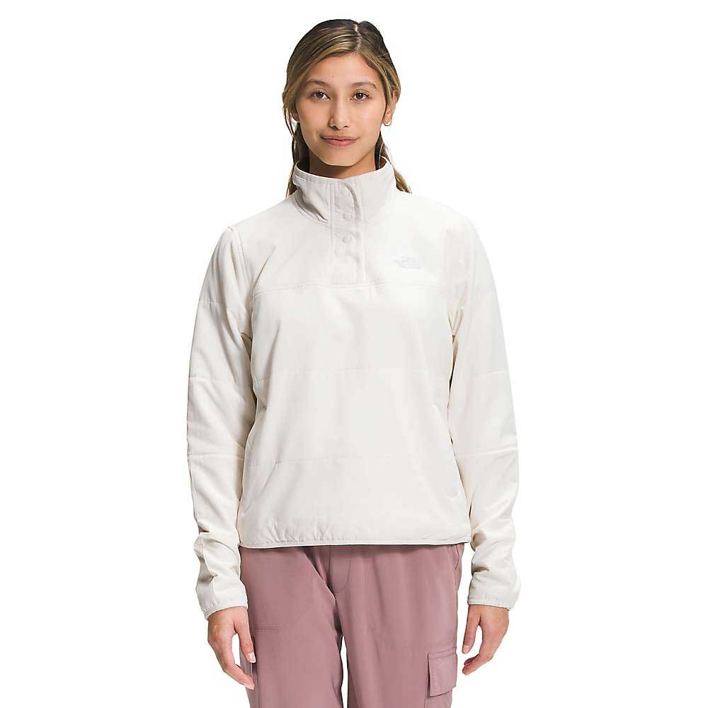 Women's Mountain sweatshirt pullover, cream half-zip with stand collar