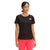Women's black short-sleeve athletic T-shirt with small The North Face logo at upper chest