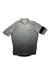 The Rapha Mens Classic Flyweight Jersey is a lightweight cycling jersey with a gray geometric diamond pattern, black left sleeve armband, and full front zipper—combining style and high-performance for cyclists.