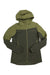 The Norrona Mens Falketind Warmwool2 Stretch Zip Hoodie is a green merino wool midlayer with a lighter green hood and shoulders, front zipper, two zippered hand pockets, and the Norrona logo. The sleeves and lower body are in a darker green shade.