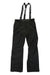 The Strafe Mens Capitol Pant is a black ski pant for men with 4-way stretch, multiple zippered pockets, and adjustable black-and-white STRAFE suspenders at the waist—ideal waterproof pants for comfort, performance, and style.