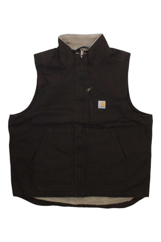 Carhartt Mens Washed Duck Sherpa-Lined Mockneck Vest Carhartt