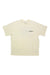 The Marmot Earth Day Heavyweight SS Tee is an off-white, short-sleeve T-shirt featuring a small black Marmot logo on the left chest. Made from heavyweight cotton, it’s shown laid flat on a white background with slight wrinkles.