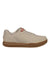 The Endura Mens Hummvee Flat Shoe is a beige low-top mountain bike shoe with a StickyFoot Grip Rubber gum sole, perforated sides, light-colored laces, and "ENDURA" embossed on the sole, shown in side profile against a white background.