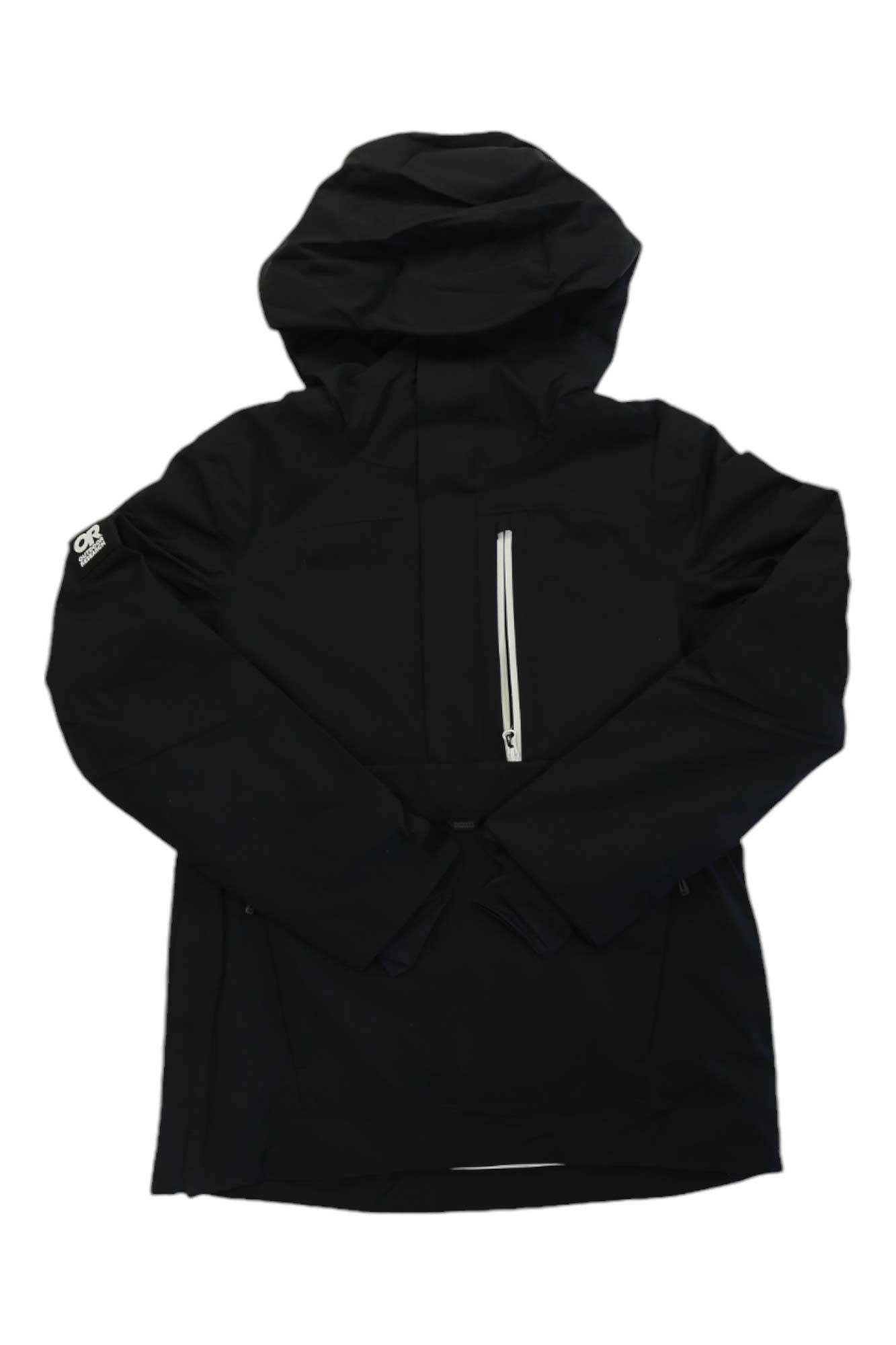 Women’s Snowcrew anorak, dark hooded jacket with front zipper
