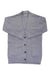 Women’s grey cardigan with button-front and V-neck, long sleeves