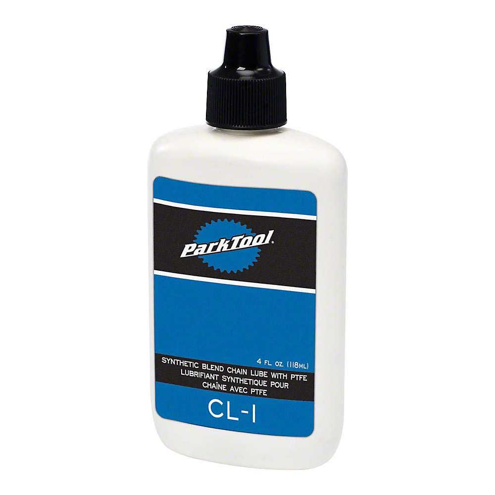 Park Tool CL-1 synthetic chain lube, white bottle with black cap and blue label