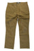 Men's khaki cargo pants with multiple side pockets, button fly, belt loops