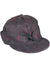 The Stormy Kromer Original Cap features red and green plaid, cozy ear flaps, black trim, and a drawstring—making it the perfect outdoor hat for chilly days.
