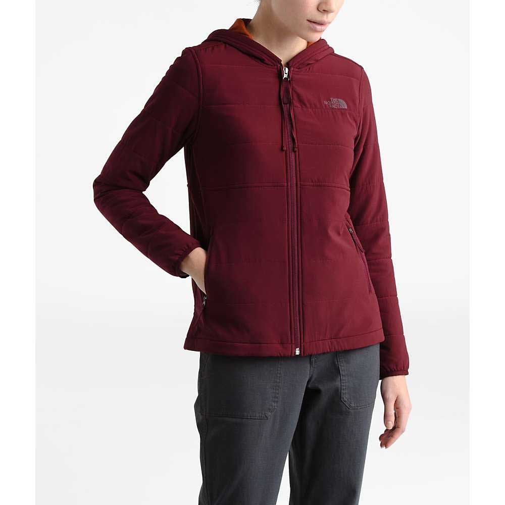 Women’s zip-front hoodie sweatshirt, deep garnet red, The North Face logo