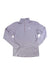 Long-sleeve half-zip athletic top in heather light purple-gray, stand collar