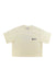 Women’s heavyweight boxy short-sleeve T-shirt, light cream, crew neck, chest graphic