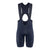 Men's cycling bib shorts, dark navy/gray with chest straps and open leg holes